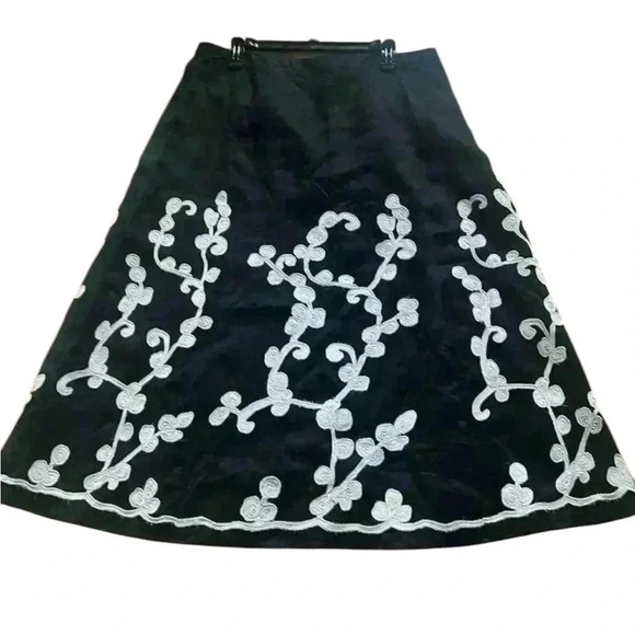 Peter Nygard black/white embroidery S 14. Good condition Linen Maxi skir… - Picture 1 of 8